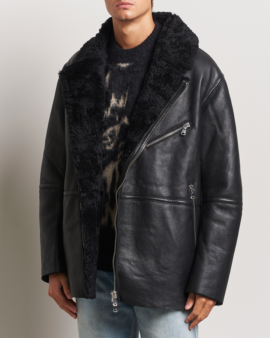 Mies | Takit | J.Lindeberg | Sutton Shearling Jacket Black