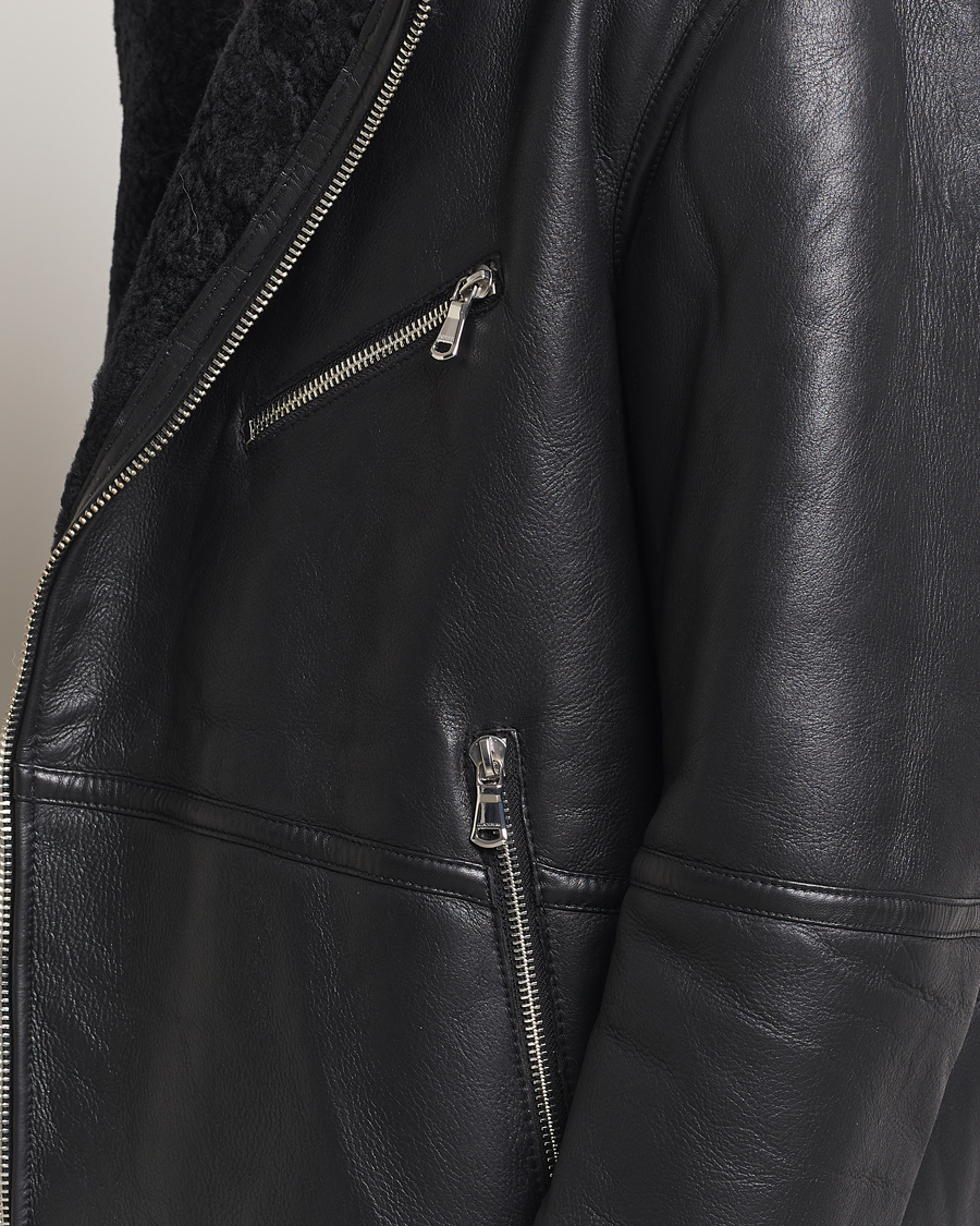 Mies | Takit | J.Lindeberg | Sutton Shearling Jacket Black