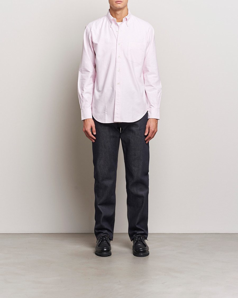 Mies | Kauluspaidat | Kamakura Shirts | Vintage Ivy Oxford Button Down Shirt Pink Stripe