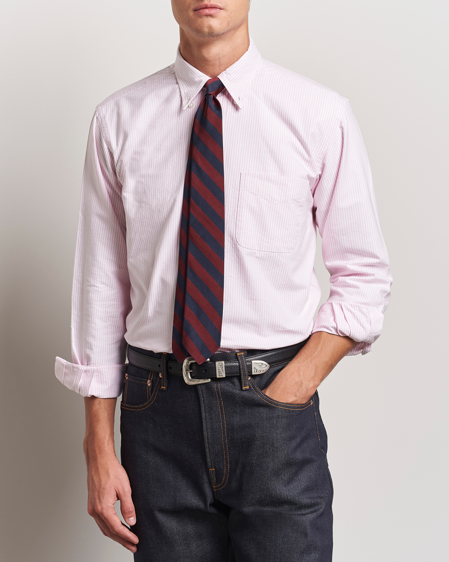 Mies | Kauluspaidat | Kamakura Shirts | Vintage Ivy Oxford Button Down Shirt Pink Stripe