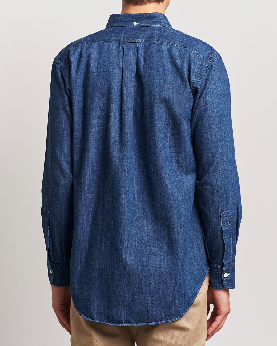 Mies | Kauluspaidat | Kamakura Shirts | Vintage Ivy Denim Button Down Shirt Dark Blue