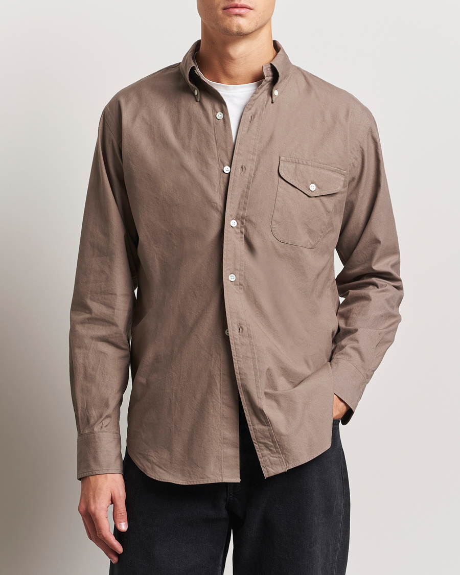 Mies | Kauluspaidat | Kamakura Shirts | Vintage Ivy Flap Pocket Shirt Khaki