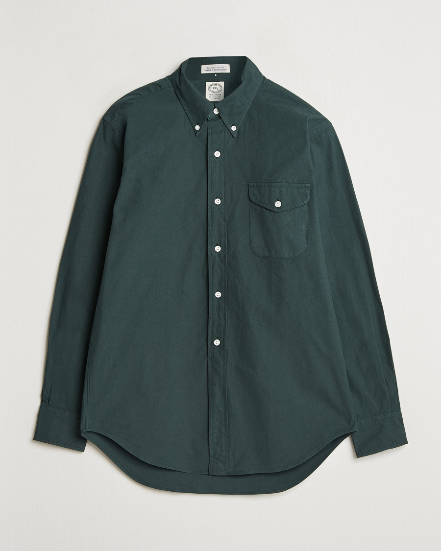 Mies | Kauluspaidat | Kamakura Shirts | Vintage Ivy Flap Pocket Shirt Dark Green
