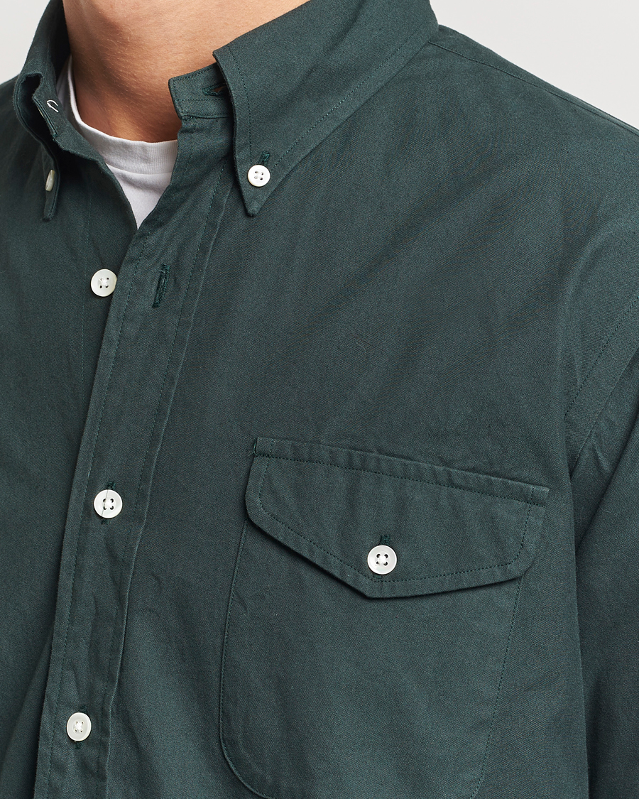 Mies | Kauluspaidat | Kamakura Shirts | Vintage Ivy Flap Pocket Shirt Dark Green