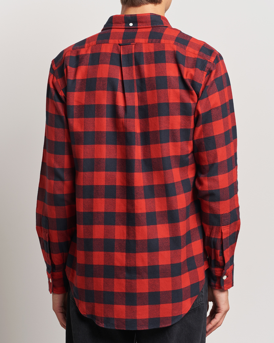 Mies | Kauluspaidat | Kamakura Shirts | Vintage Ivy Buffalo Check Flannel Shirt Red