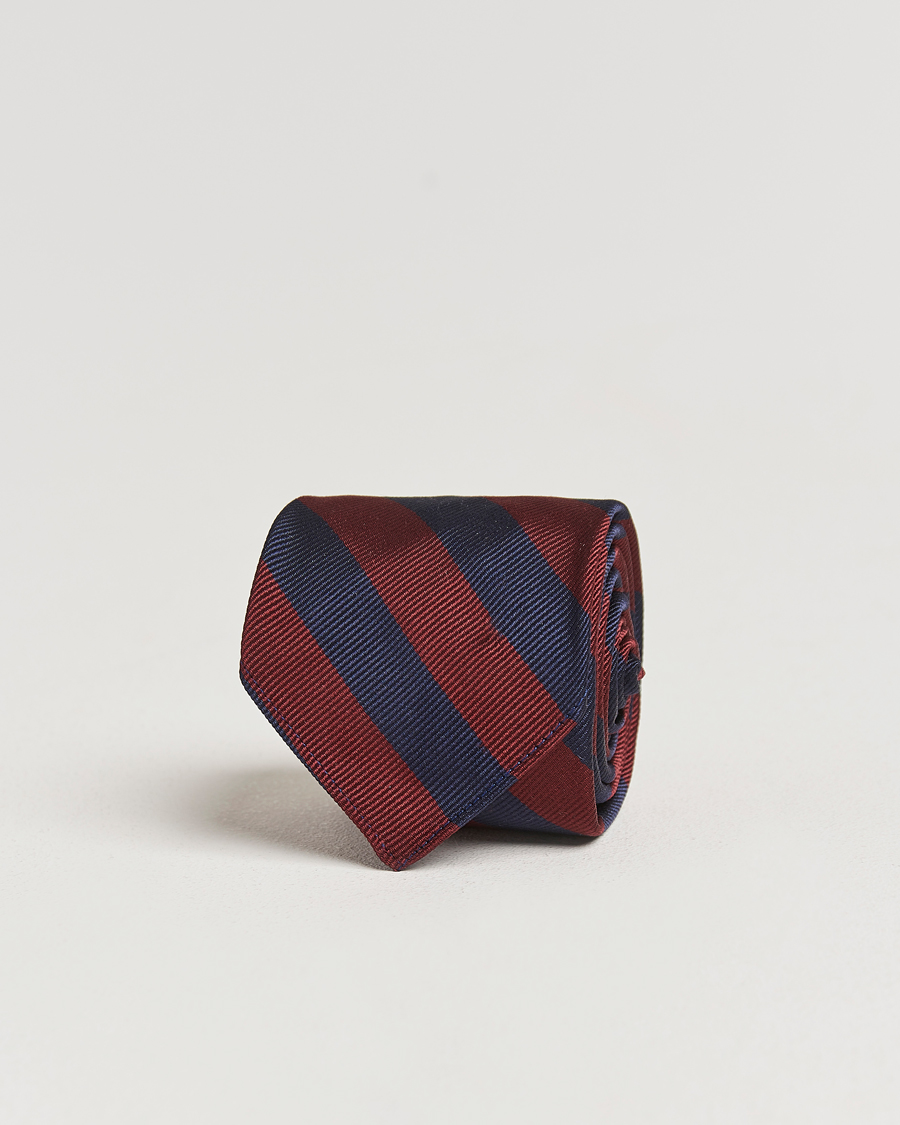 Mies | Kamakura Shirts Vintage Ivy Regimental Stripe Silk Tie Navy/Burgundy | Kamakura Shirts | Vintage Ivy Regimental Stripe Silk Tie Navy/Burgundy