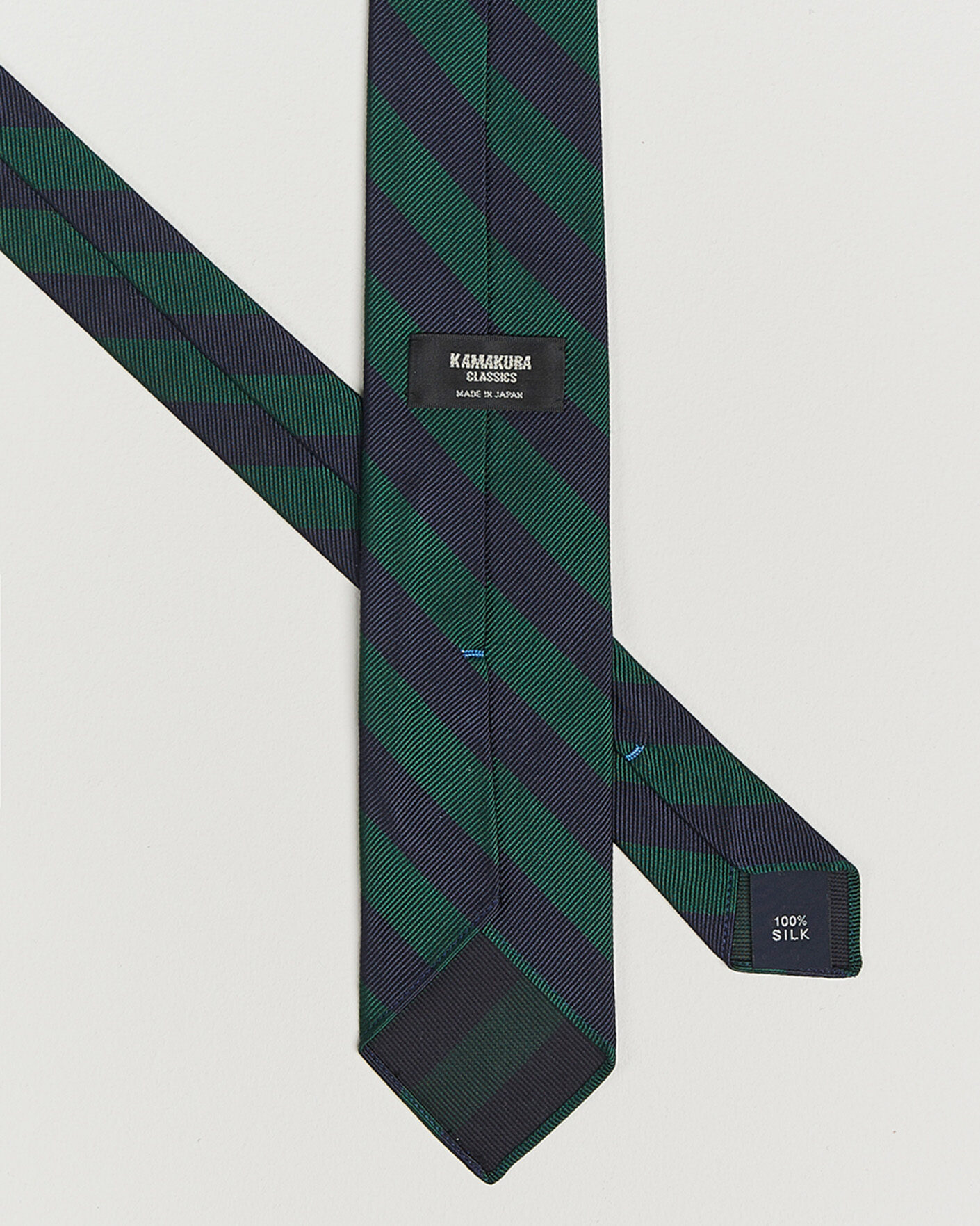 Mies | Solmiot | Kamakura Shirts | Kamakura ShirtsVintage Ivy Regimental Stripe Silk TieNavy/Green