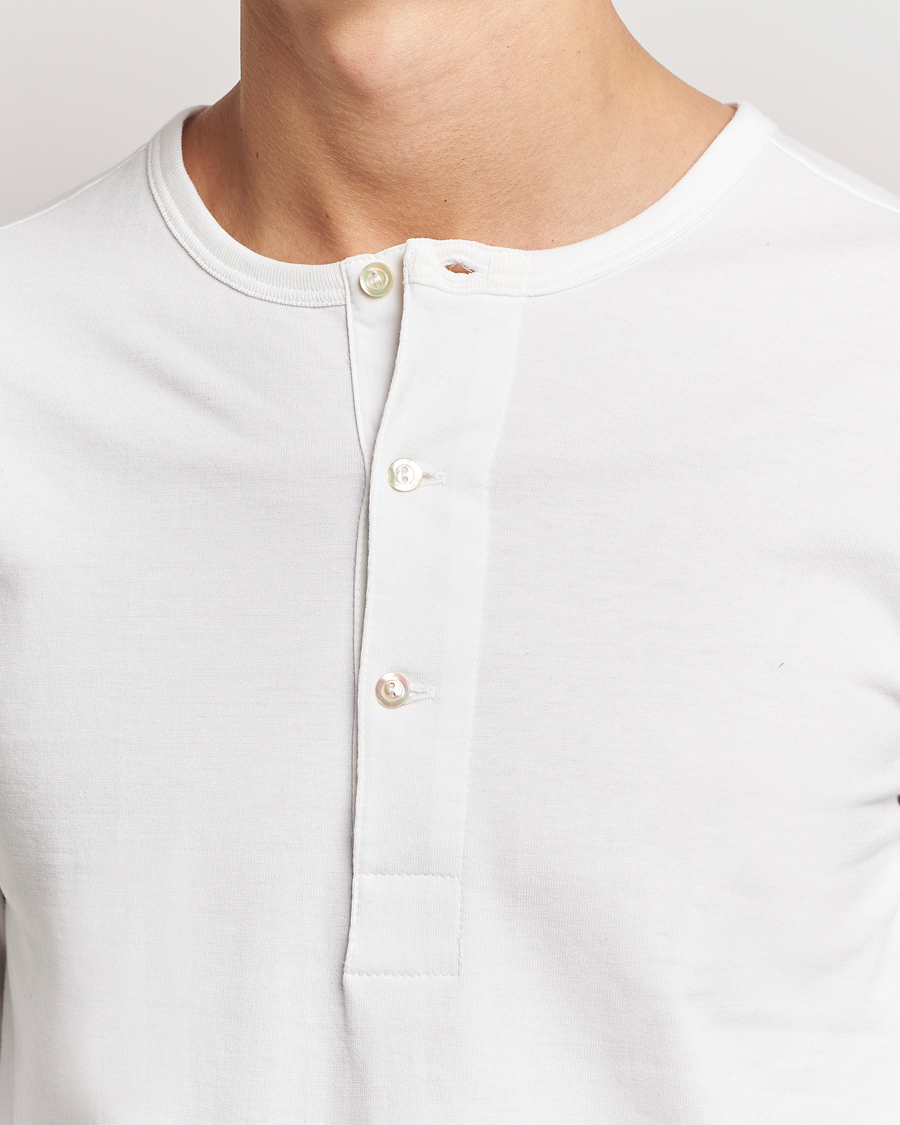 Mies | Puserot | Merz b. Schwanen | Classic Organic Cotton Henley Sweater White