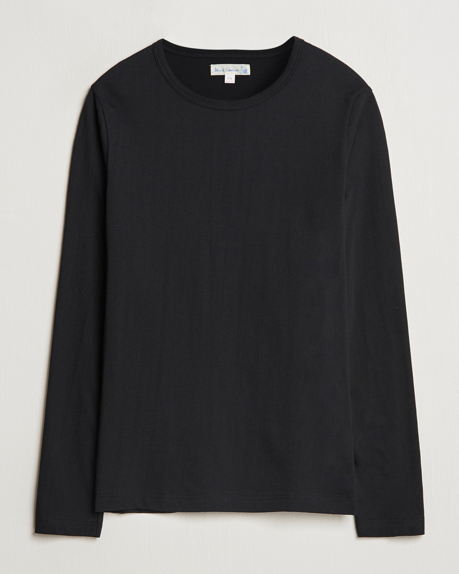 Mies | T-paidat | Merz b. Schwanen | 1950s Classic Loopwheeled Longsleeve T-Shirt Black