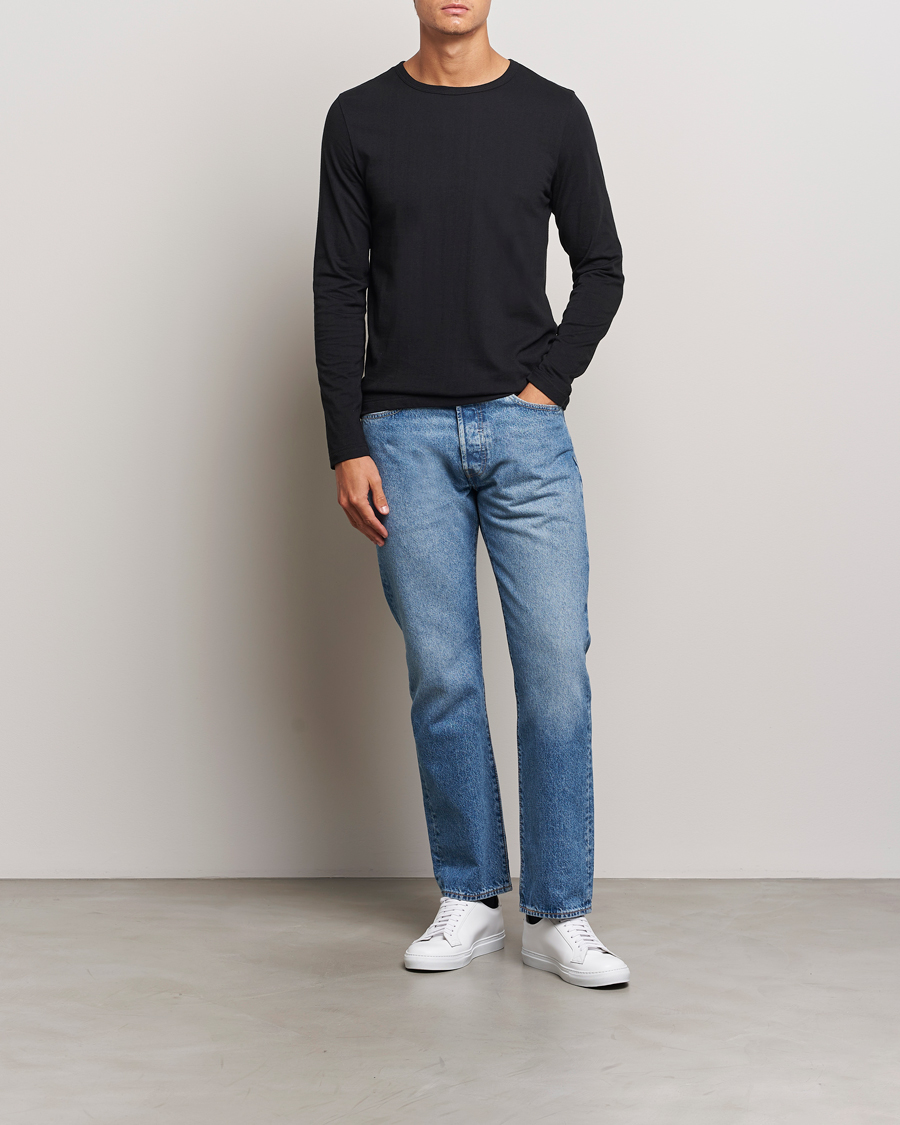 Mies | T-paidat | Merz b. Schwanen | 1950s Classic Loopwheeled Longsleeve T-Shirt Black