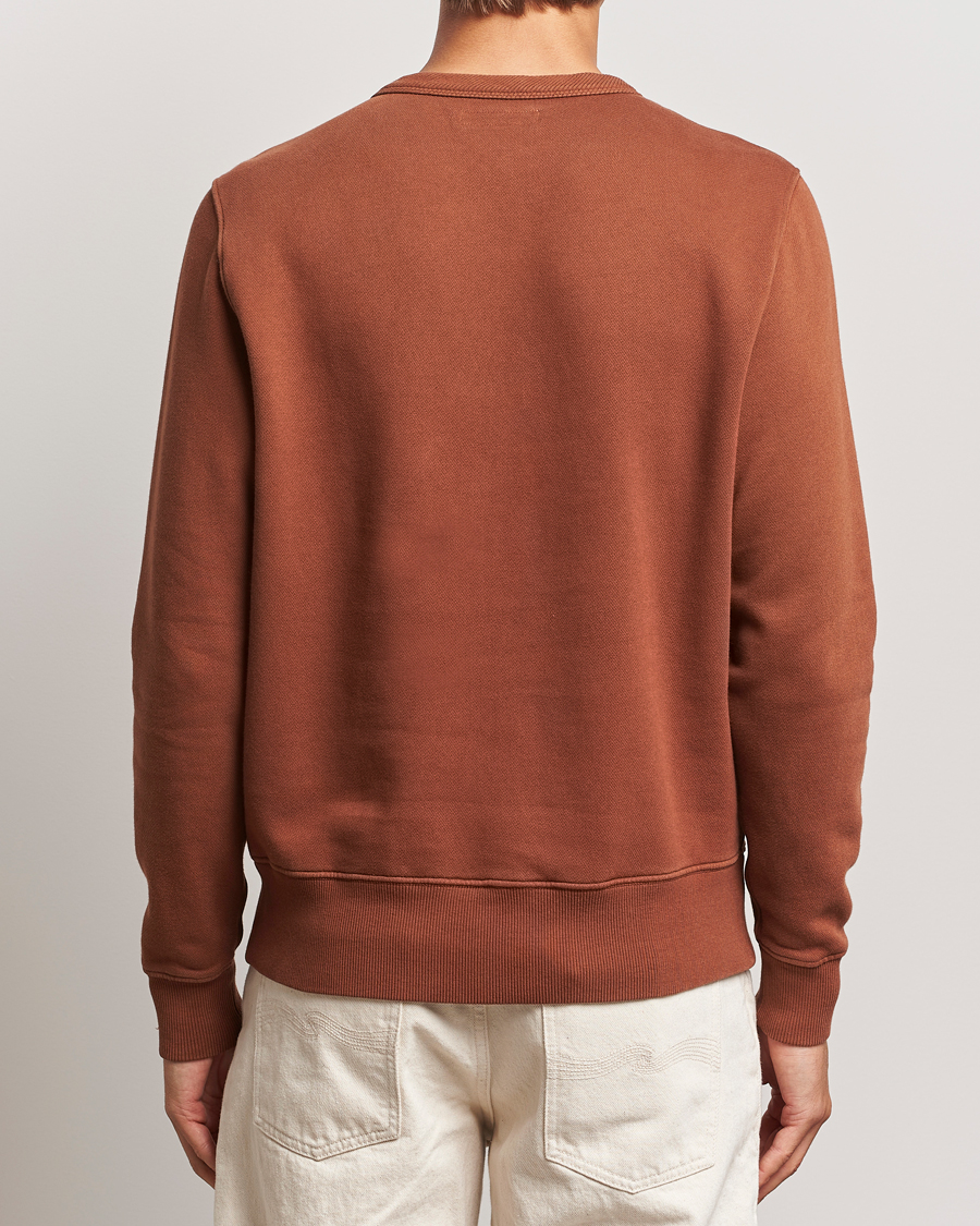 Mies | Puserot | Merz b. Schwanen | Vintage Fleece Crew Neck Sweatshirt Chestnut