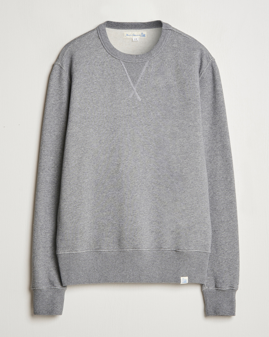 Mies | Puserot | Merz b. Schwanen | Relaxed Fit Vintage Cotton Sweatshirt Grey Melange