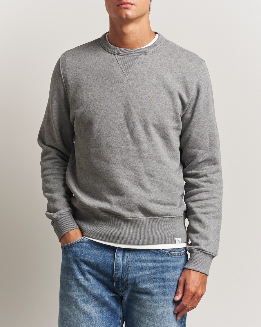 Mies | Puserot | Merz b. Schwanen | Relaxed Fit Vintage Cotton Sweatshirt Grey Melange