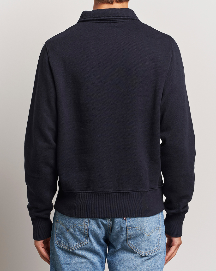 Mies | Puserot | Merz b. Schwanen | Vintage Fleece Half Zip Sweatshirt Dark Navy