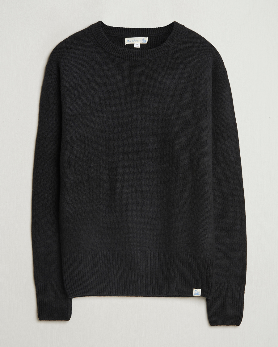 Mies | Puserot | Merz b. Schwanen | Merino/Cashmere Pullover Deep Black