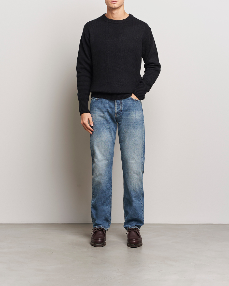 Mies | Puserot | Merz b. Schwanen | Merino/Cashmere Pullover Deep Black
