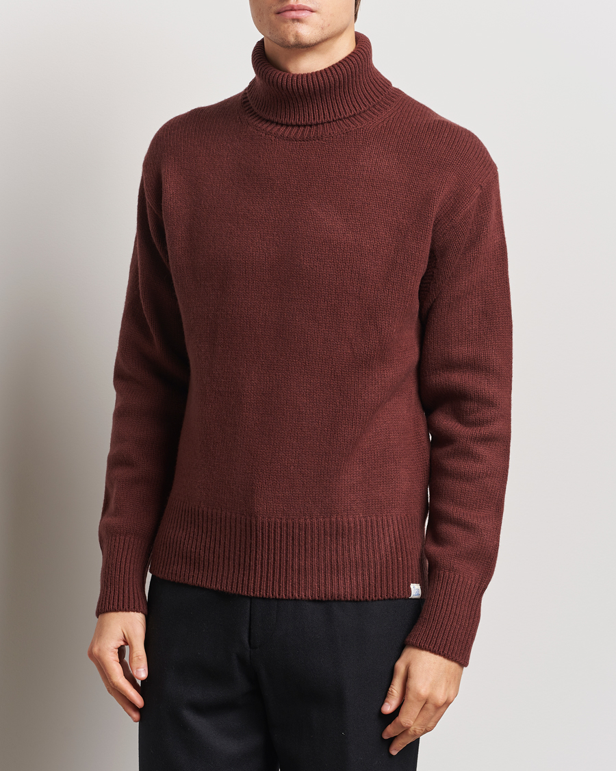 Mies | Puserot | Merz b. Schwanen | Merino/Cashmere Rollneck Bark Brown