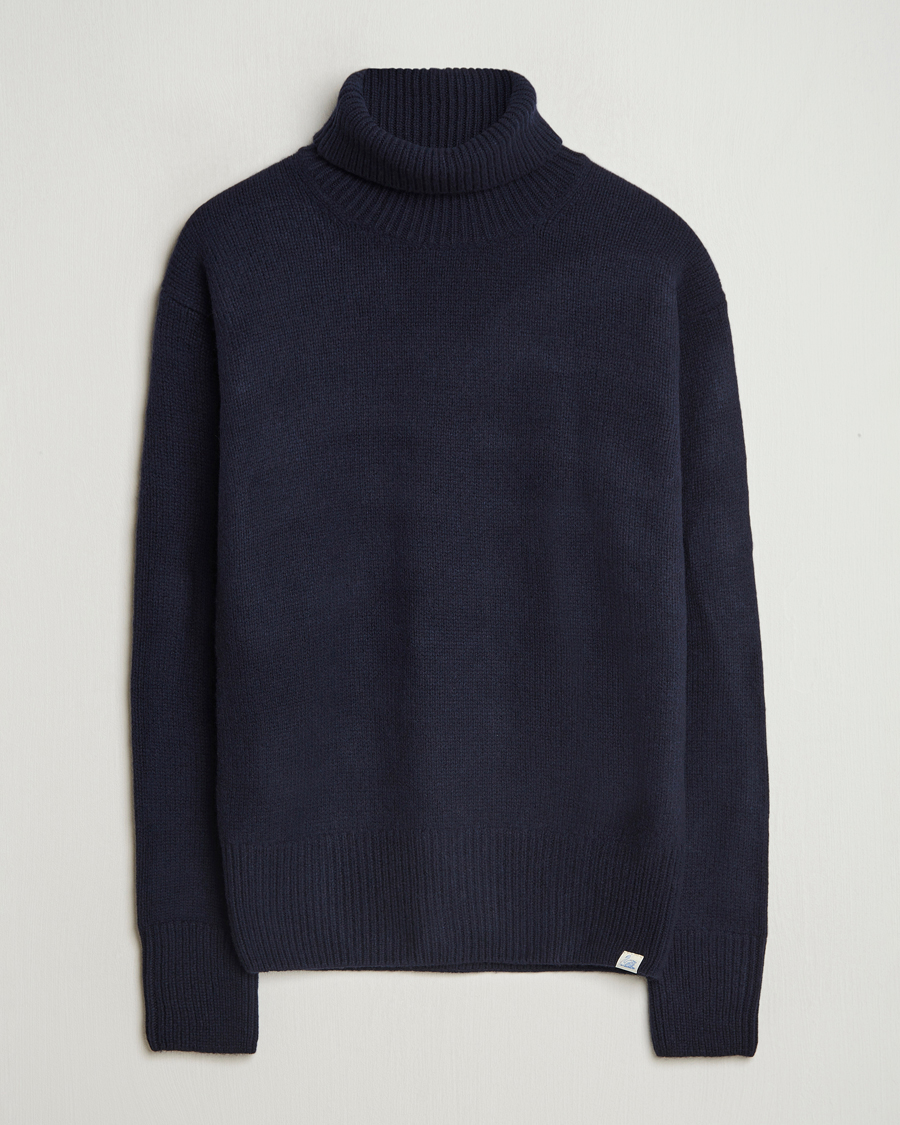 Mies | Puserot | Merz b. Schwanen | Merino/Cashmere Rollneck Dark Navy