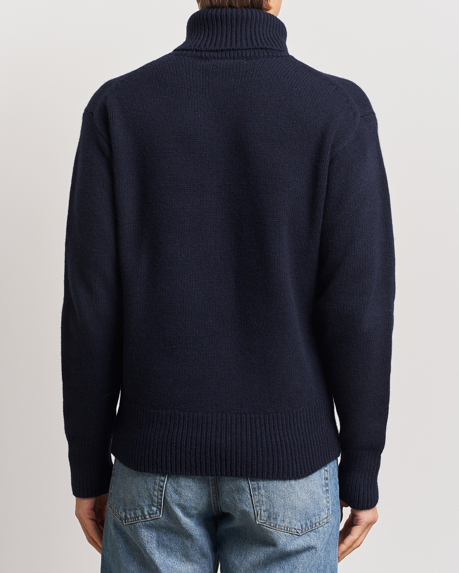 Mies | Puserot | Merz b. Schwanen | Merino/Cashmere Rollneck Dark Navy