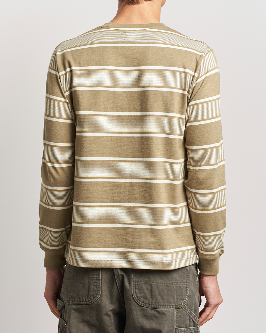 Mies | T-paidat | BEAMS PLUS | Wide Stripe Pocket T-Shirt Olive