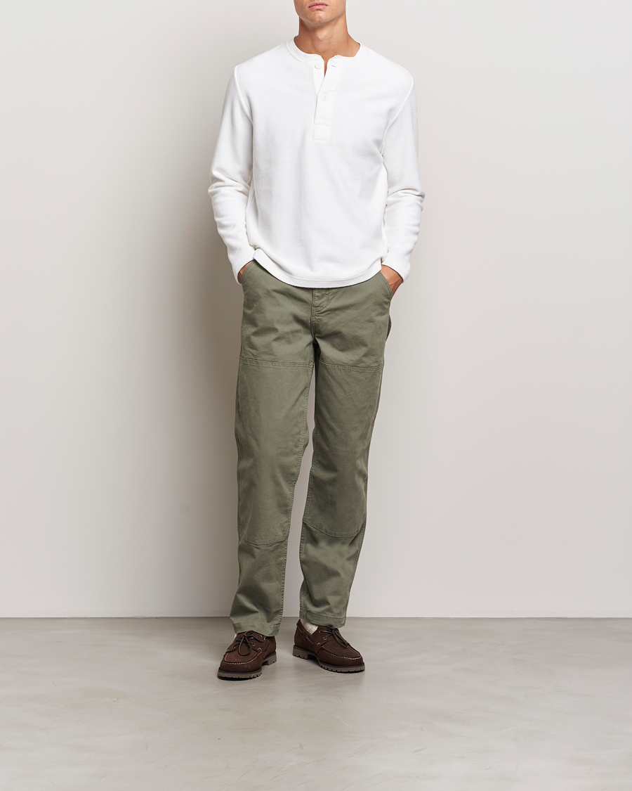 Mies | Puserot | BEAMS PLUS | Waffle Cotton Henley White