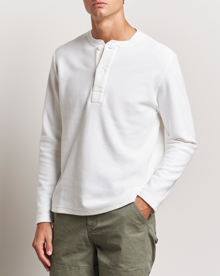 Mies | Puserot | BEAMS PLUS | Waffle Cotton Henley White