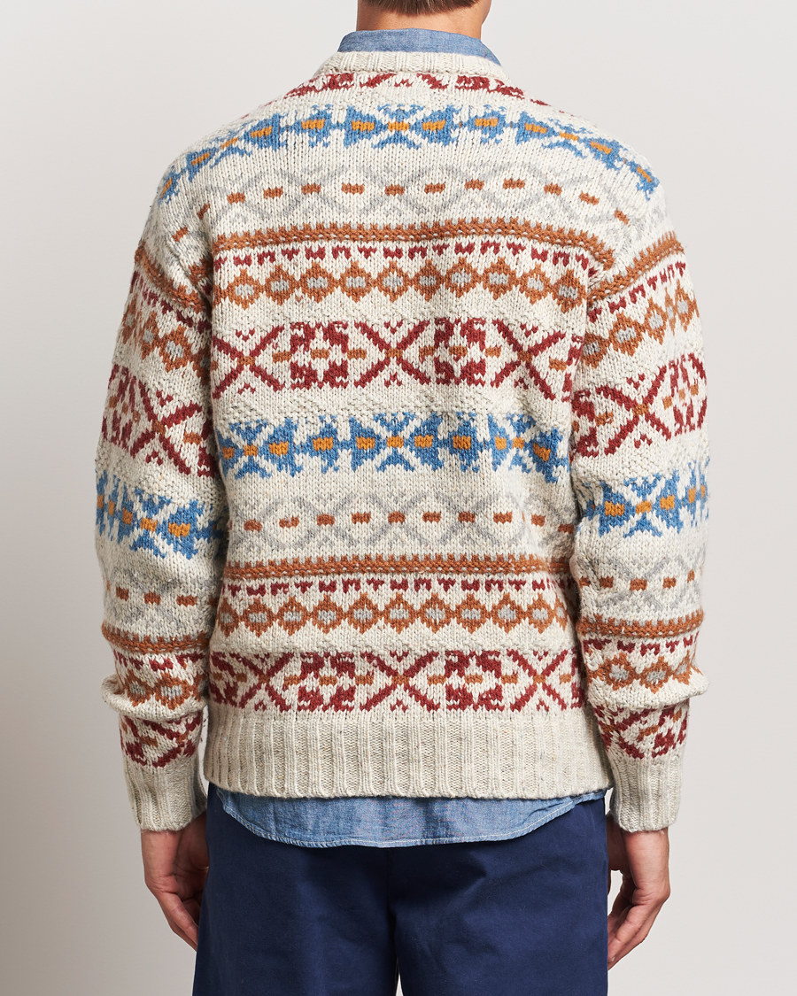Mies | Puserot | BEAMS PLUS | Fair Isle Crew Neck Sweater Off White