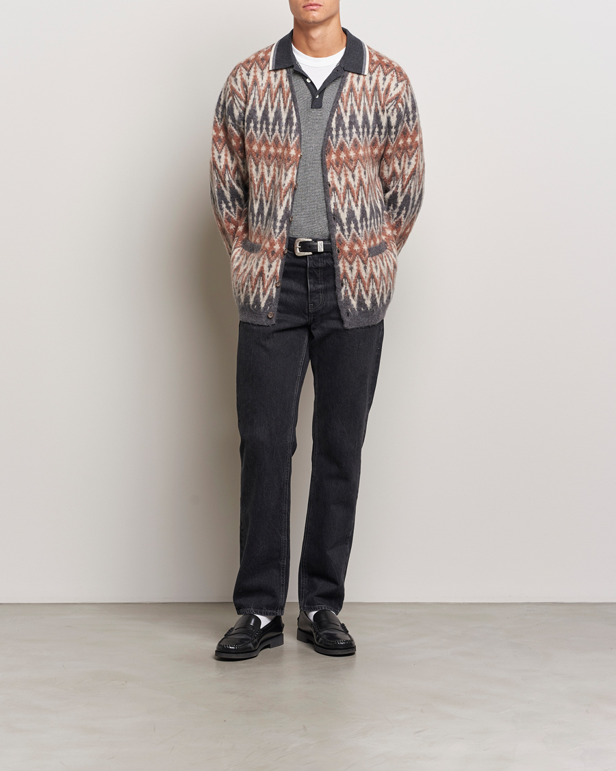 Mies | Puserot | BEAMS PLUS | Chevron Jacquard Cardigan Grey