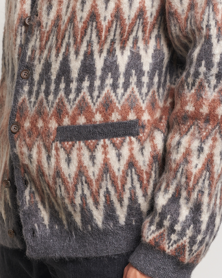 Mies | Puserot | BEAMS PLUS | Chevron Jacquard Cardigan Grey