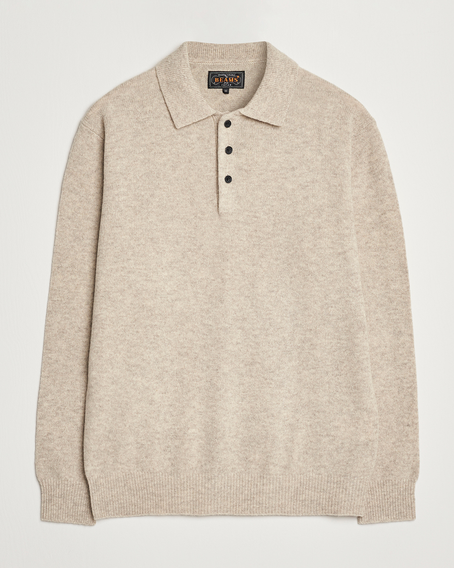 Mies | Puserot | BEAMS PLUS | Knitted Wool Polo Beige