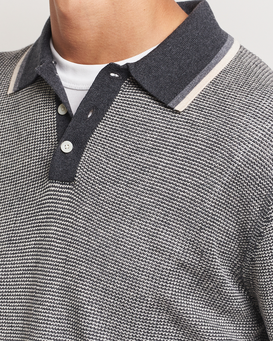Mies | Puserot | BEAMS PLUS | Collar Line Knitted Polo Charcoal