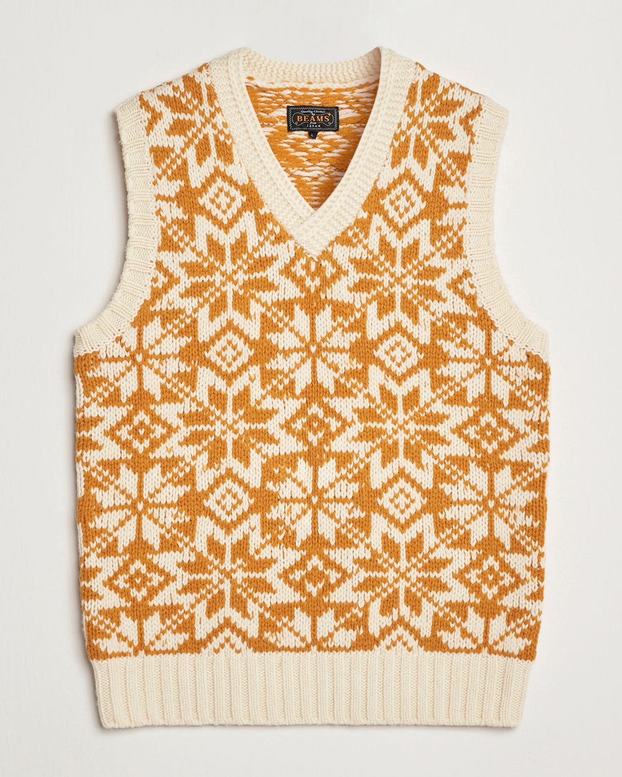 Mies | Puserot | BEAMS PLUS | Snow Pattern Knit Vest Gold