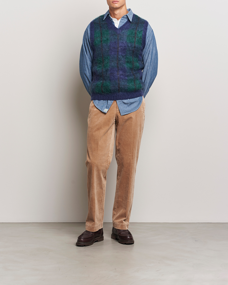 Mies | Puserot | BEAMS PLUS | Mohair Check Vest Navy