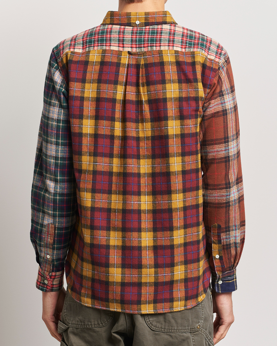 Mies | Kauluspaidat | BEAMS PLUS | Patchwork Flannel Button Down Shirt Mustard Multi