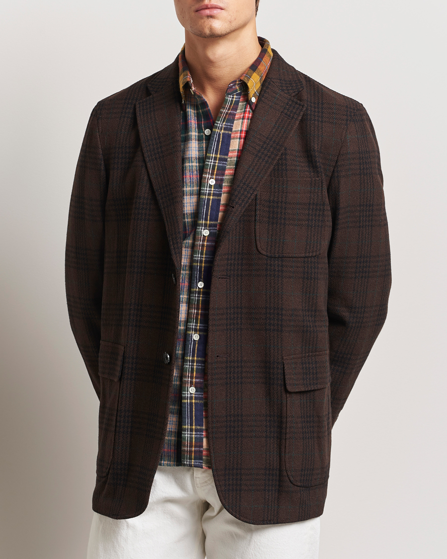 Mies | Pikkutakit | BEAMS PLUS | Wool Plaid Blazer Dark Brown