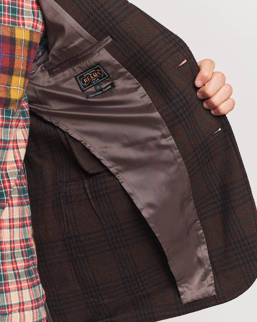 Mies | Pikkutakit | BEAMS PLUS | Wool Plaid Blazer Dark Brown