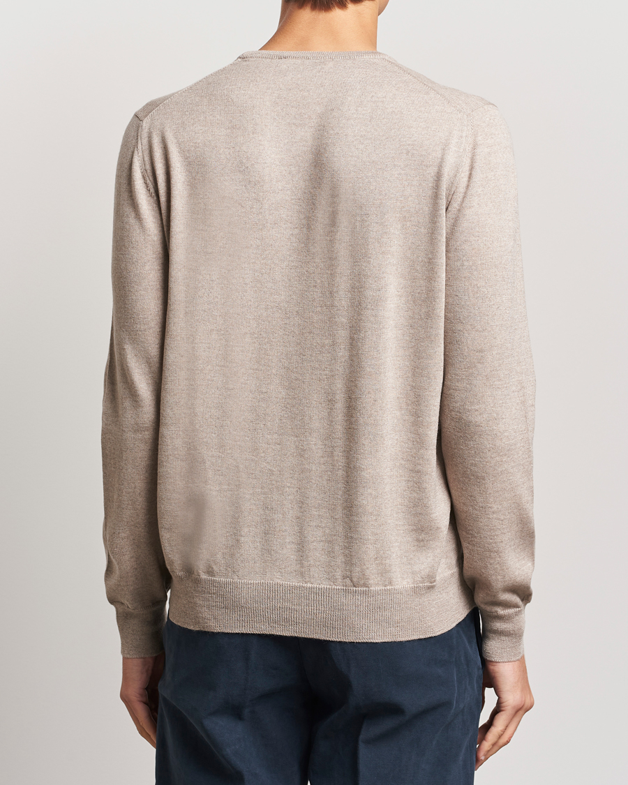 Mies | Puserot | Gran Sasso | Merino Fashion Fit Crew Neck Pullover Light Beige