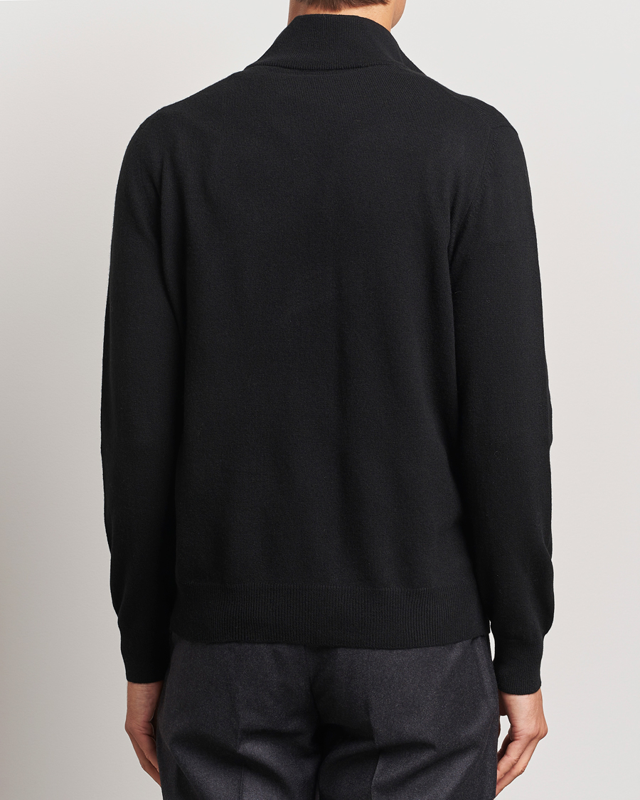 Mies | Puserot | Gran Sasso | Wool/Cashmere Half Zip Black