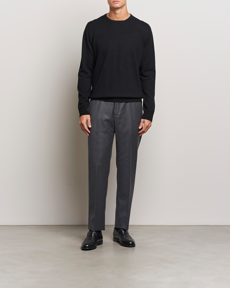 Mies | Puserot | Gran Sasso | Wool/Cashmere Crew Neck Black