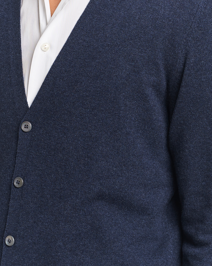 Mies | Puserot | Gran Sasso | Wool/Cashmere Cardigan Navy Melange
