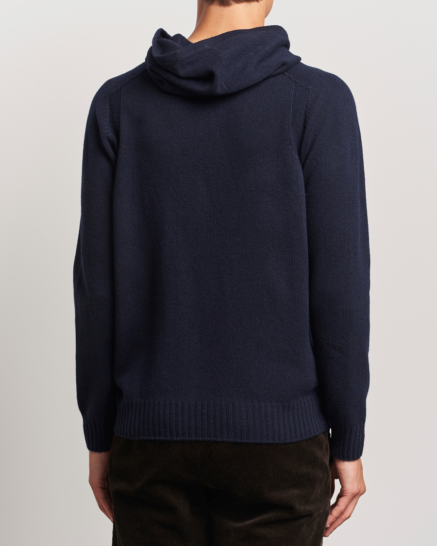 Mies | Puserot | Gran Sasso | Wool Hoodie Navy
