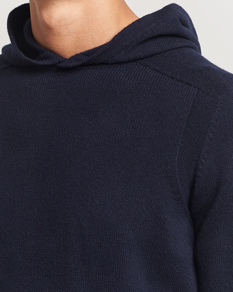 Mies | Puserot | Gran Sasso | Wool Hoodie Navy