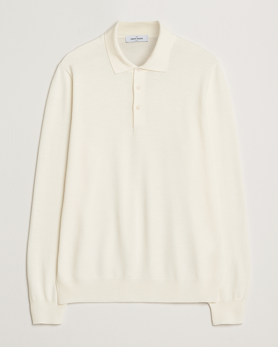 Mies | Puserot | Gran Sasso | Merino Fashion Fit Polo Cream