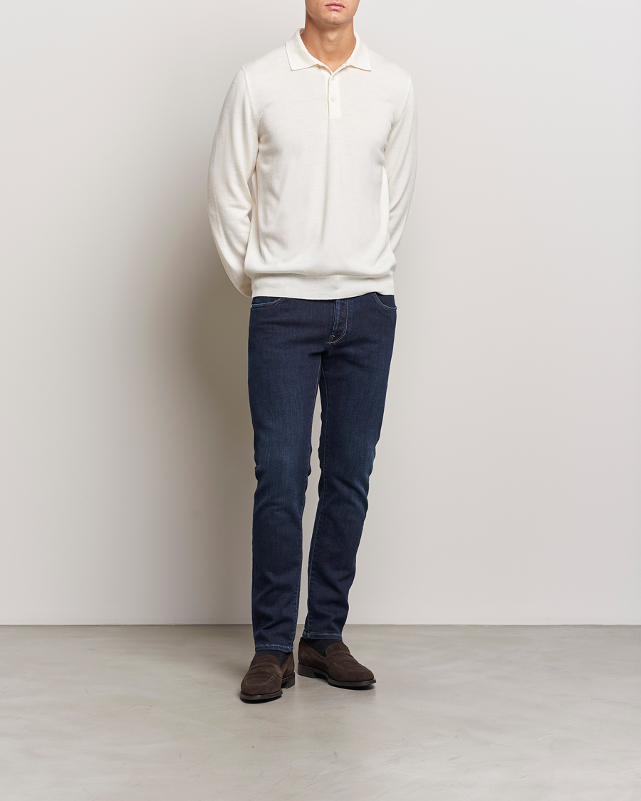 Mies | Puserot | Gran Sasso | Merino Fashion Fit Polo Cream
