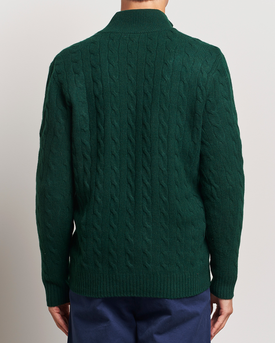 Mies | Puserot | Polo Ralph Lauren | Wool/Cashmere Cable Half Zip Green