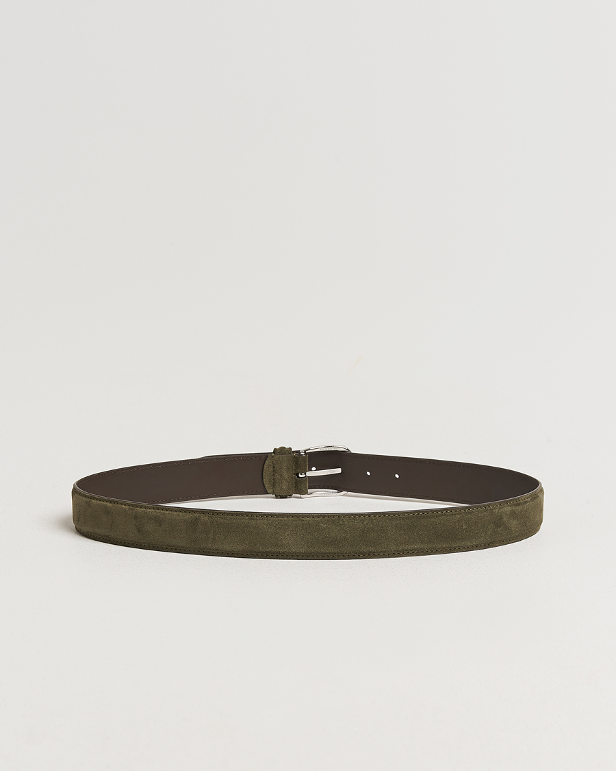 Mies | Vyöt | Anderson's | Suede 3,5 cm Belt Green