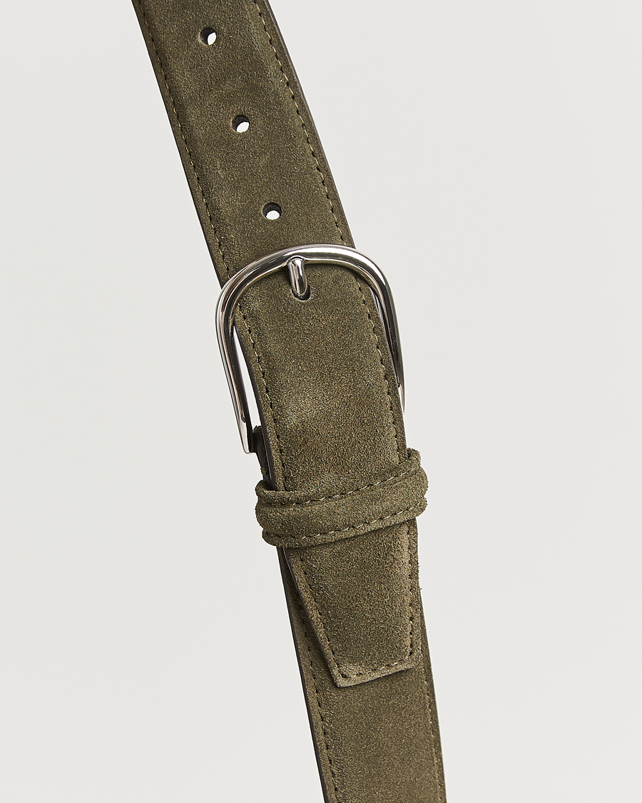 Mies | Vyöt | Anderson's | Suede 3,5 cm Belt Green