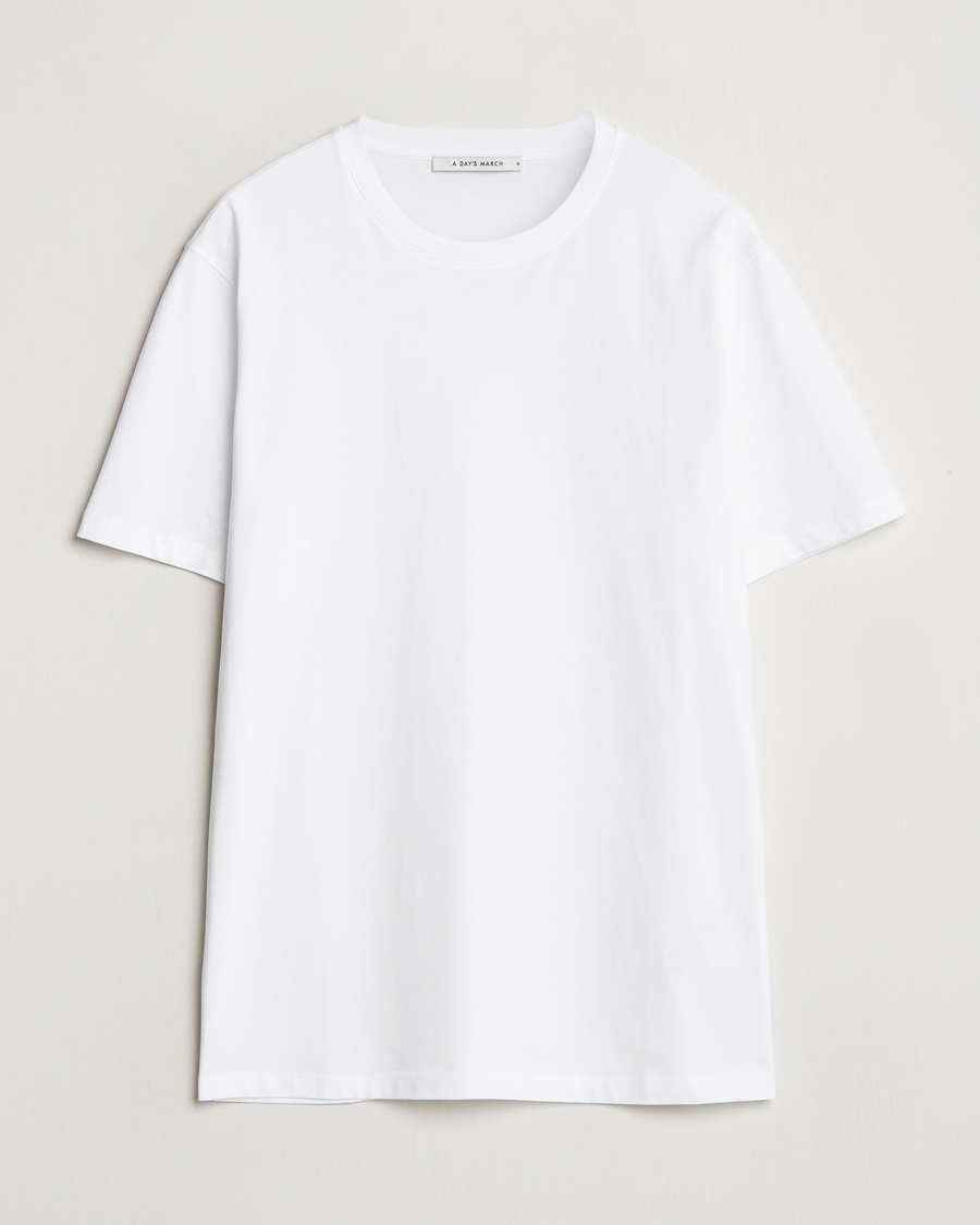 Mies | T-paidat | A Day's March | Midweight T-Shirt White