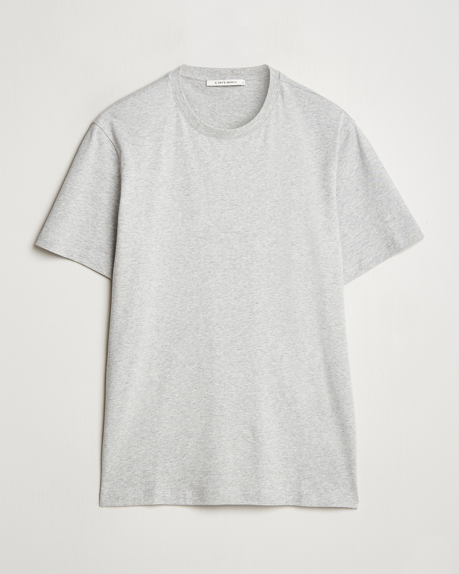 Mies | T-paidat | A Day's March | Midweight T-Shirt Grey Melange