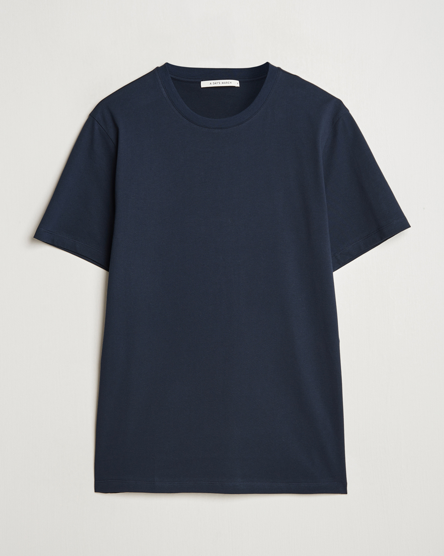 Mies | T-paidat | A Day's March | Midweight T-Shirt Navy
